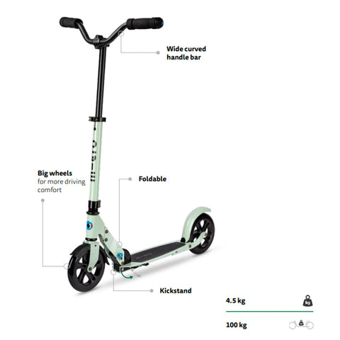 key features of the speed plus deluxe 2 wheel scooter
