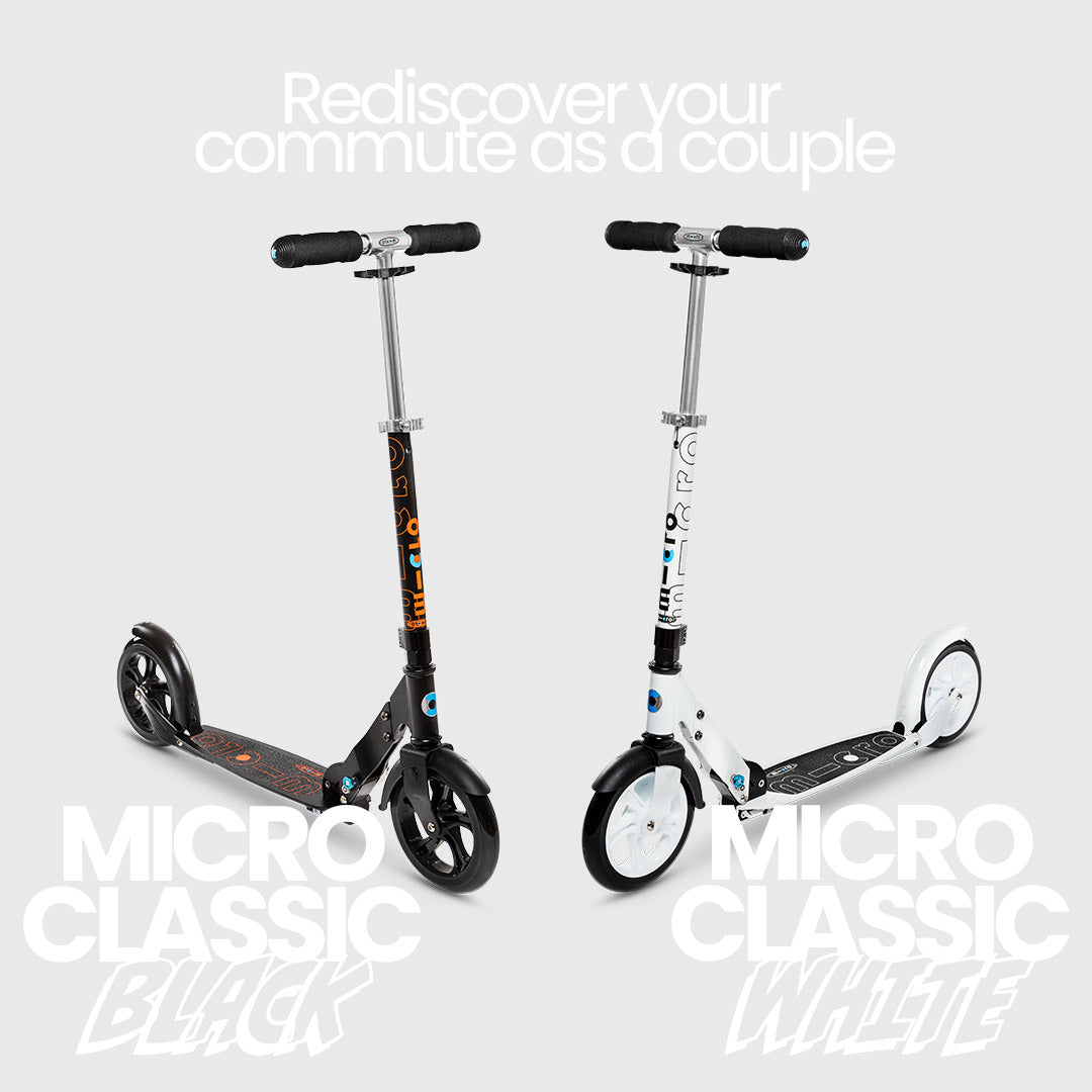 Micro Classic Adult 2 Wheel Scooter Black and White