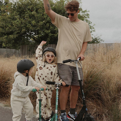 micro ambassador anastasiia's family with their scooters