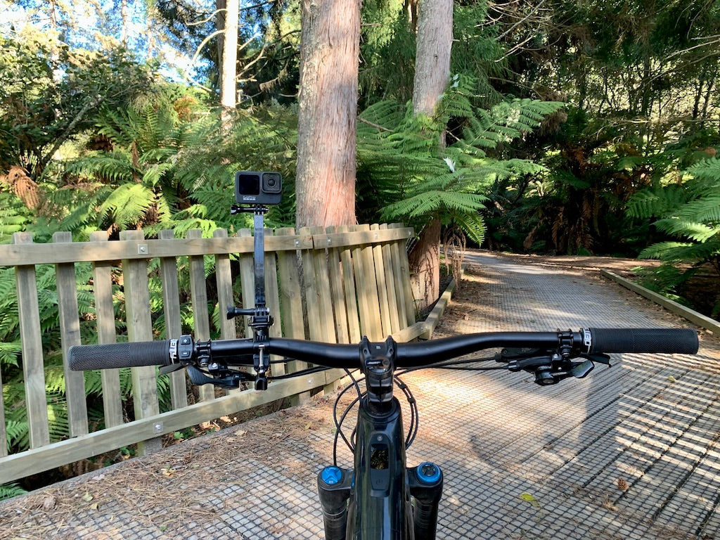 go pro mounted to bike handlebars