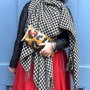 Leopard Print Glitter Vinyl Clutch - Lilybranch - Leopard Print Clutch