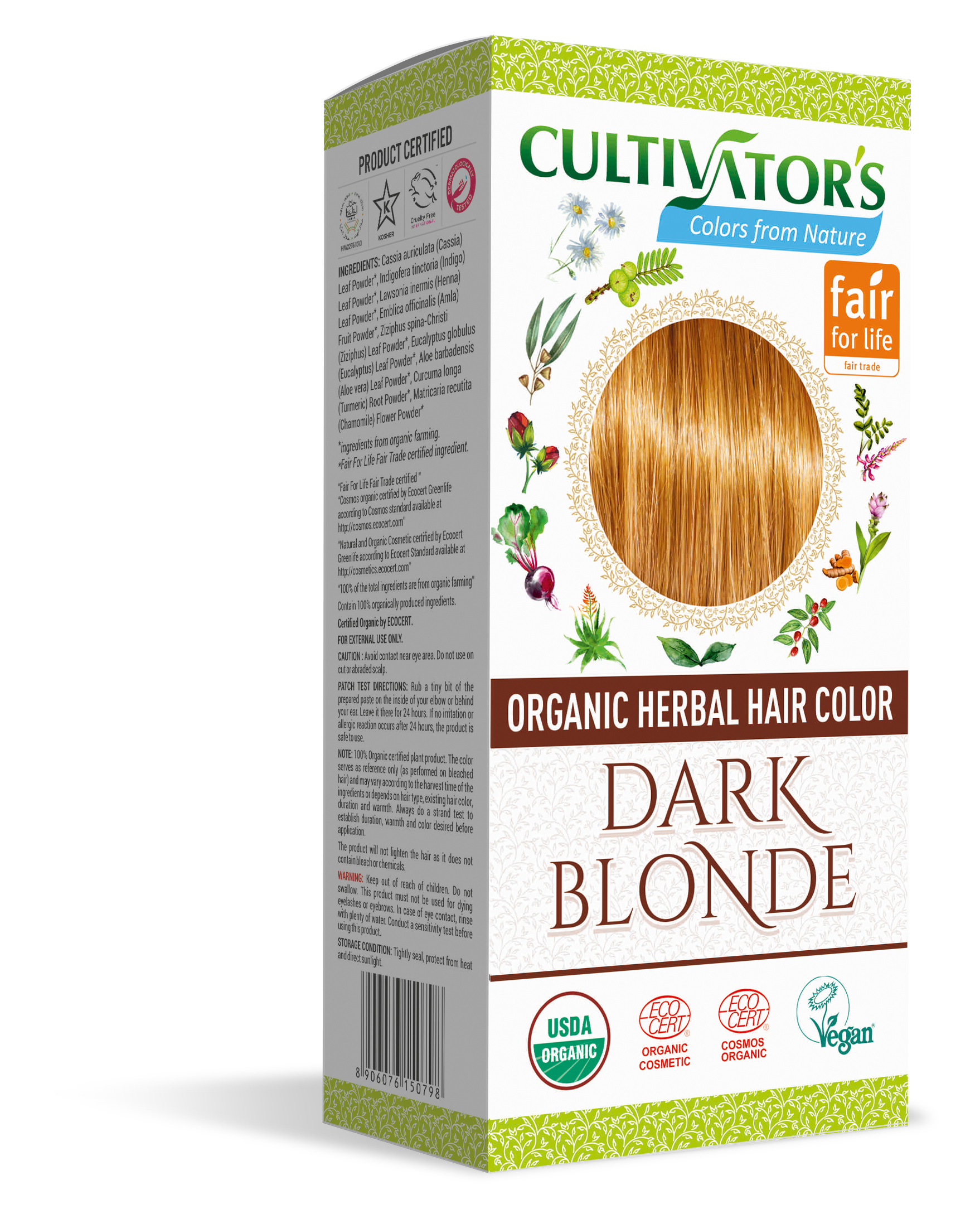 Organic Herbal Hair Color Dark Blonde By Cultivators Cultivator Natural Products Private Limited