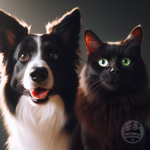 Border Collie and Cat