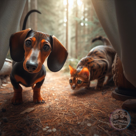 Cat and Dog curious