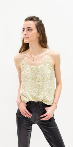 summer-tops-secondhand-tank-top-gold-sequins-with-faux-leather-pants-summer-style-side-facing
