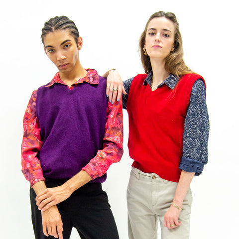 non-binary-fashion-gender-fluid-thrifted-sweater-vest-button-down-models