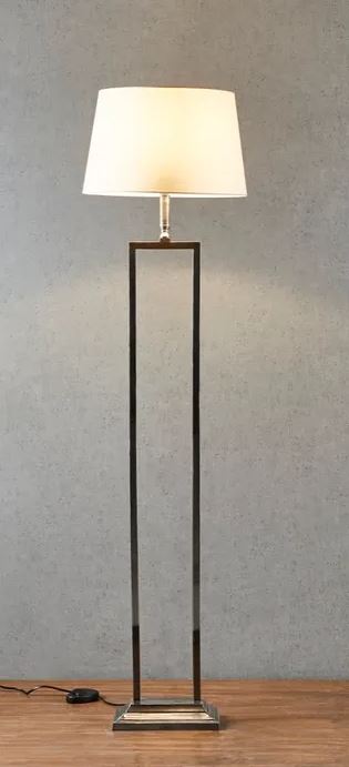 silver floor lamp with table