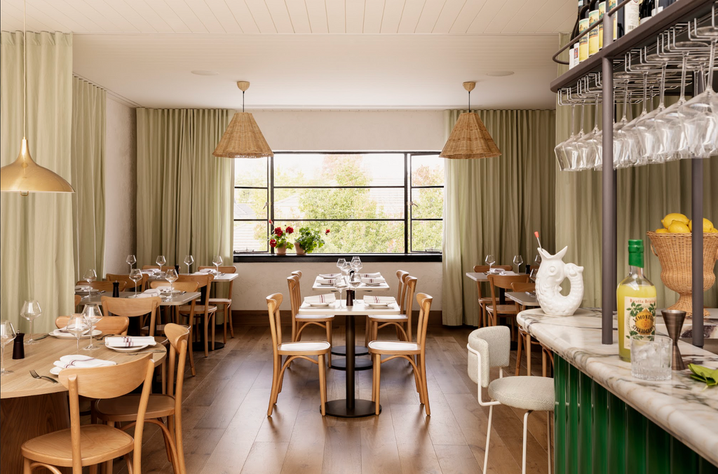 Dunlin Rattan Lights - Richard Hall and Son Grazia Restaurant