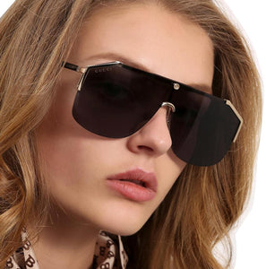 gucci geometric metal shield sunglasses