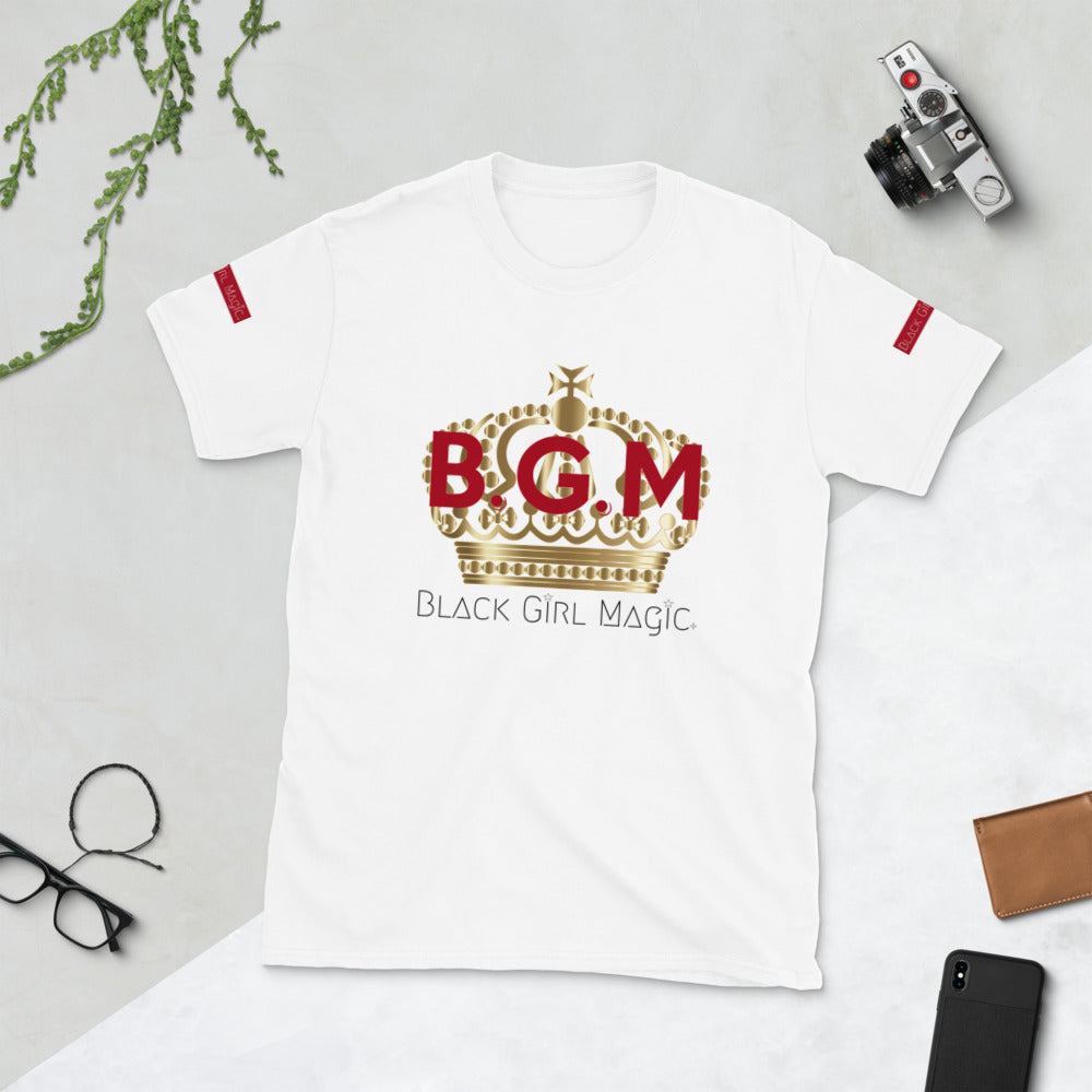 B G M Black Girl Magic Gold Crown Short Sleeve Unisex T Shirt Tees410 S Teeallaboutit