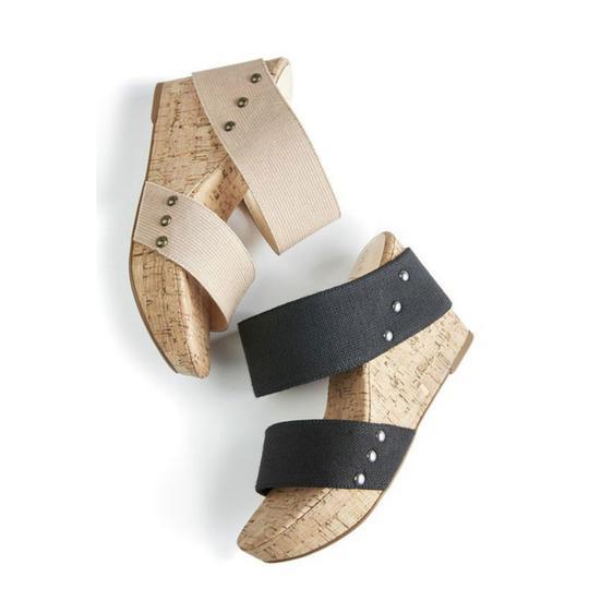 Slip on wedge sandals