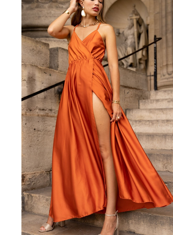 Satin bridesmaid dress