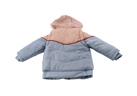 ikks baby girls' metallic burgundy hooded padded jacket