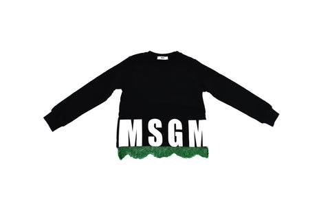 MSGM Kids logo-print long-sleeved T-shirt - White