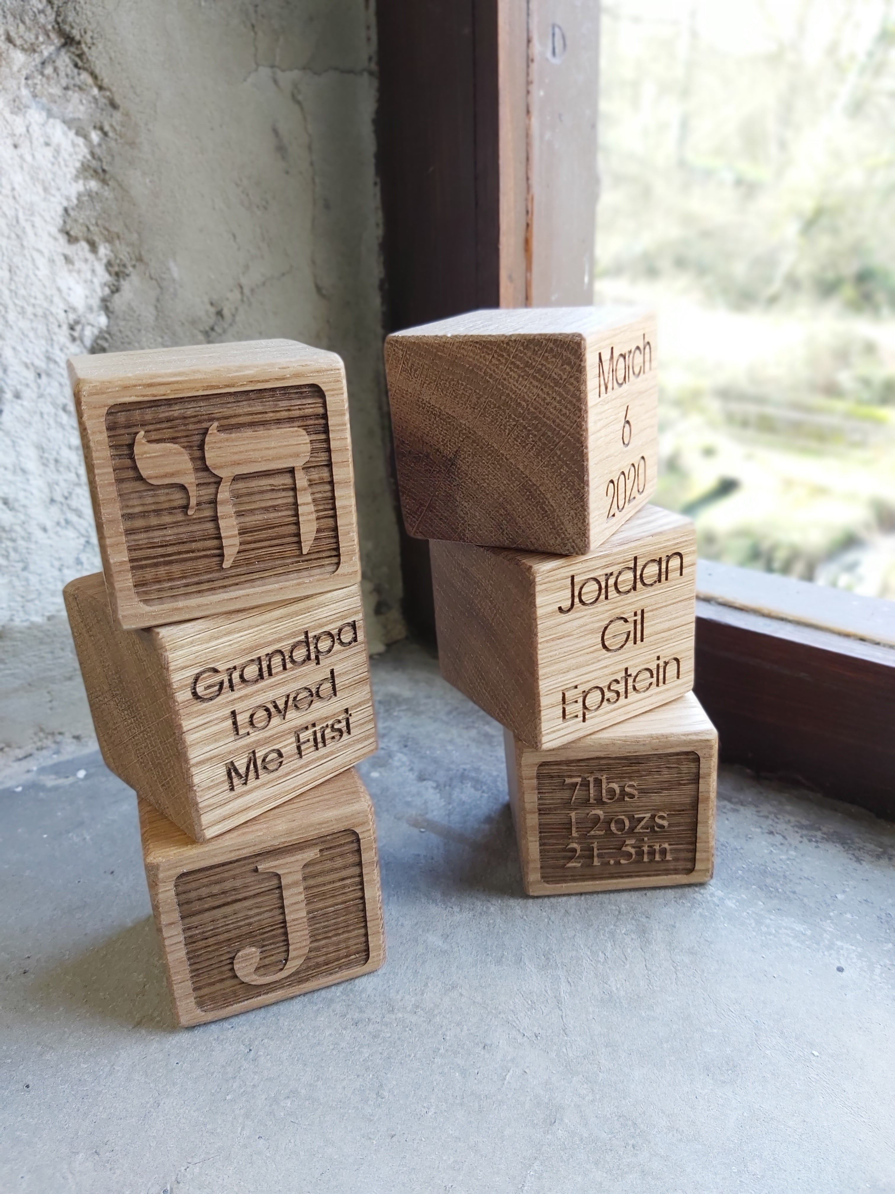 personalised wooden blocks baby