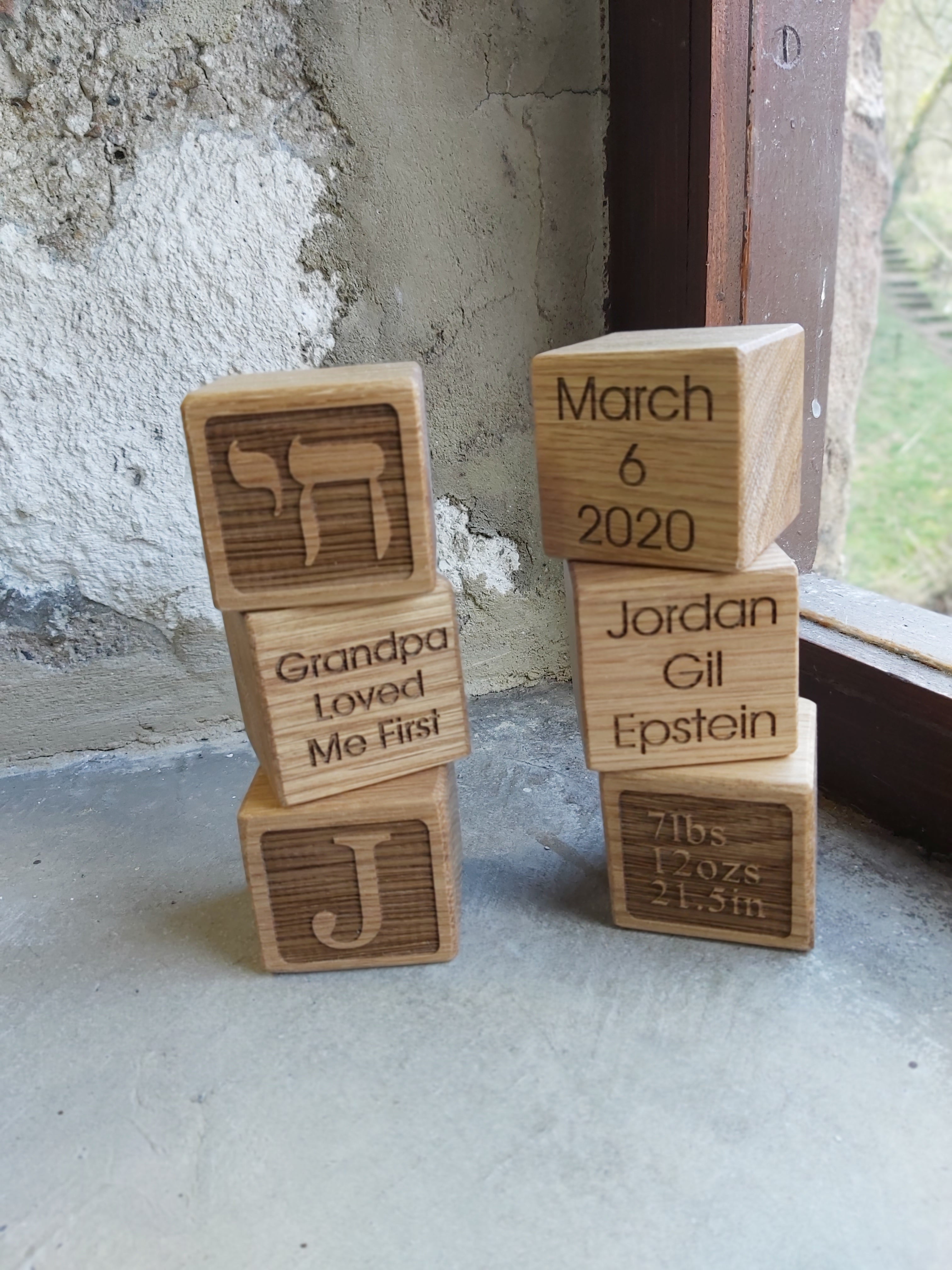 personalised wooden blocks baby