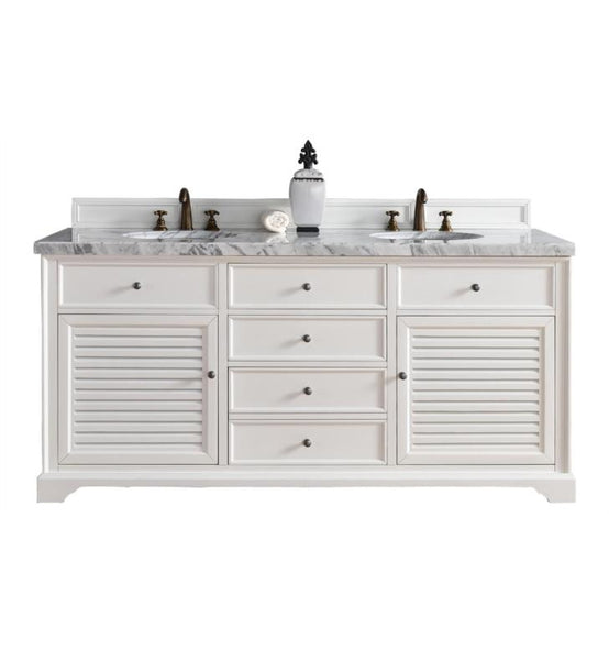 Savannah 72" Double Vanity Cabinet, Cottage White