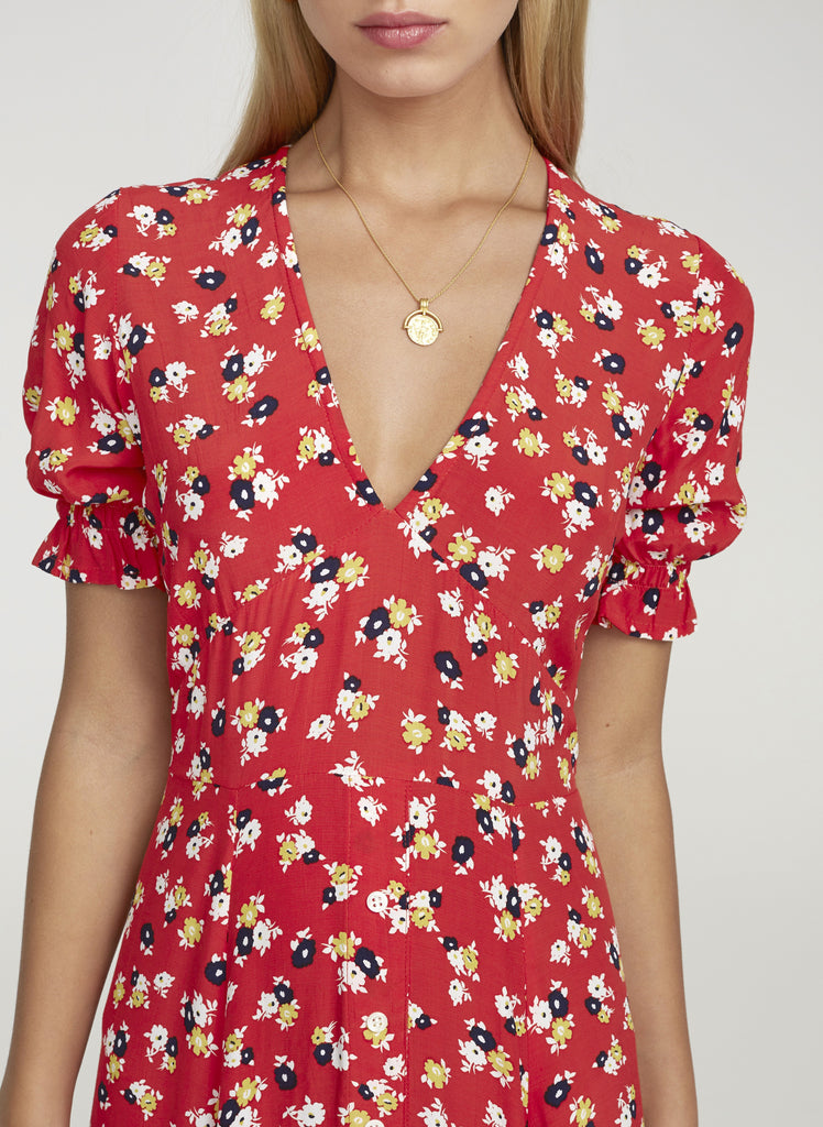 faithfull ari floral midi dress