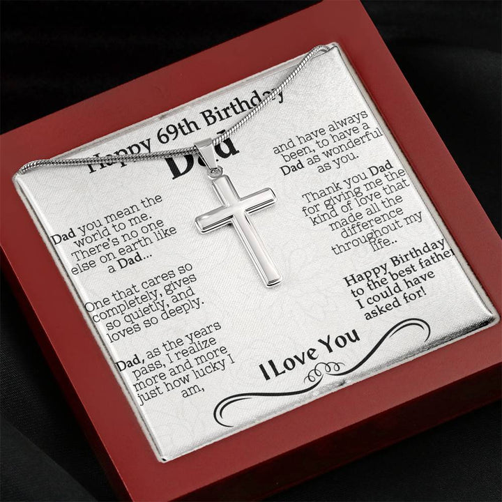 Happy 69th Birthday Necklace Gift for Dad, 69th Birthday Gifts for Men