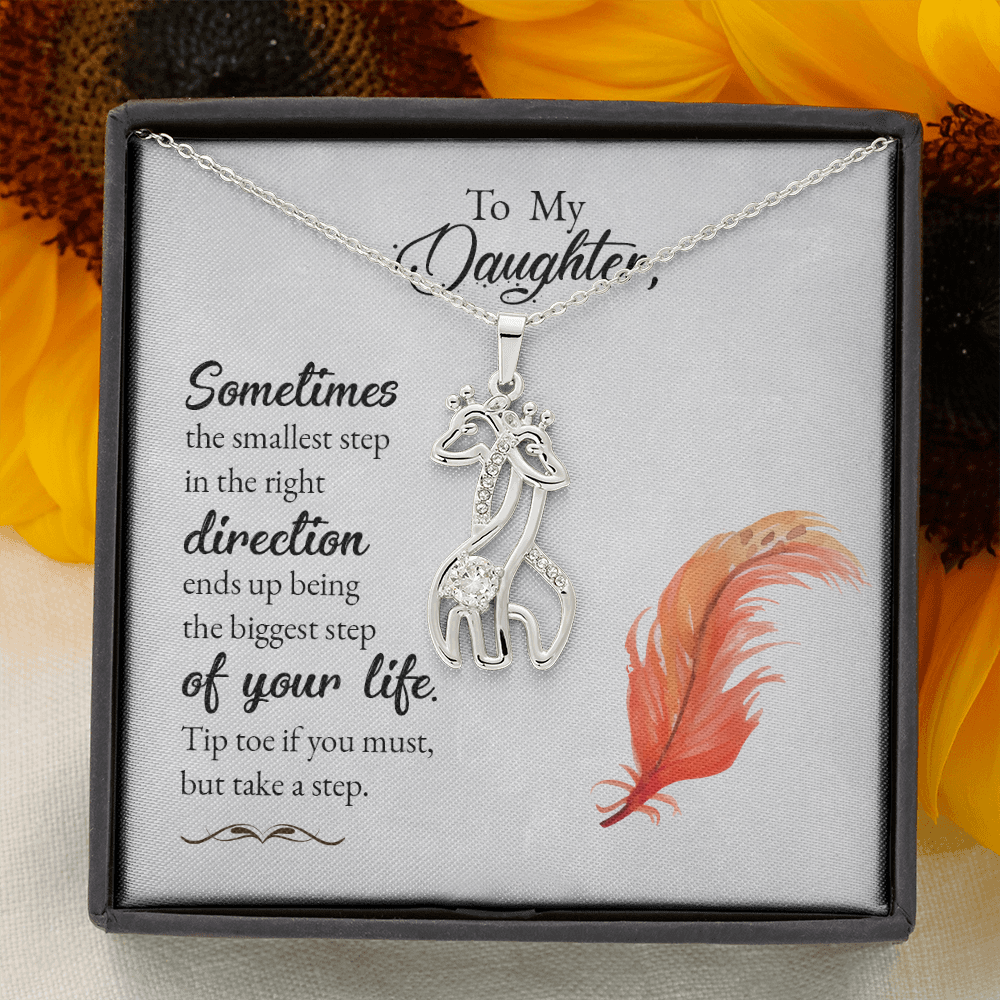 To My Beautiful Daughter Giraffe Necklace, Gift For Daughter From Mother, Daughter Birthday, Mother Daughter Necklace