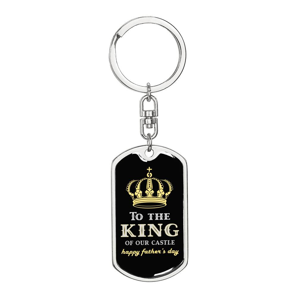 Gift For Dad – Father’s Day Keychain – Father Is King – Keychain For Fathers Day – Father, Daughter, Son, Wife Gift – Gift For Him – Dad Gift – Happy Father’s Day – Dog Tag Keychain For Fathers Day – Father Keychain – Father, Dad, Daddy, Papa Custom Gift