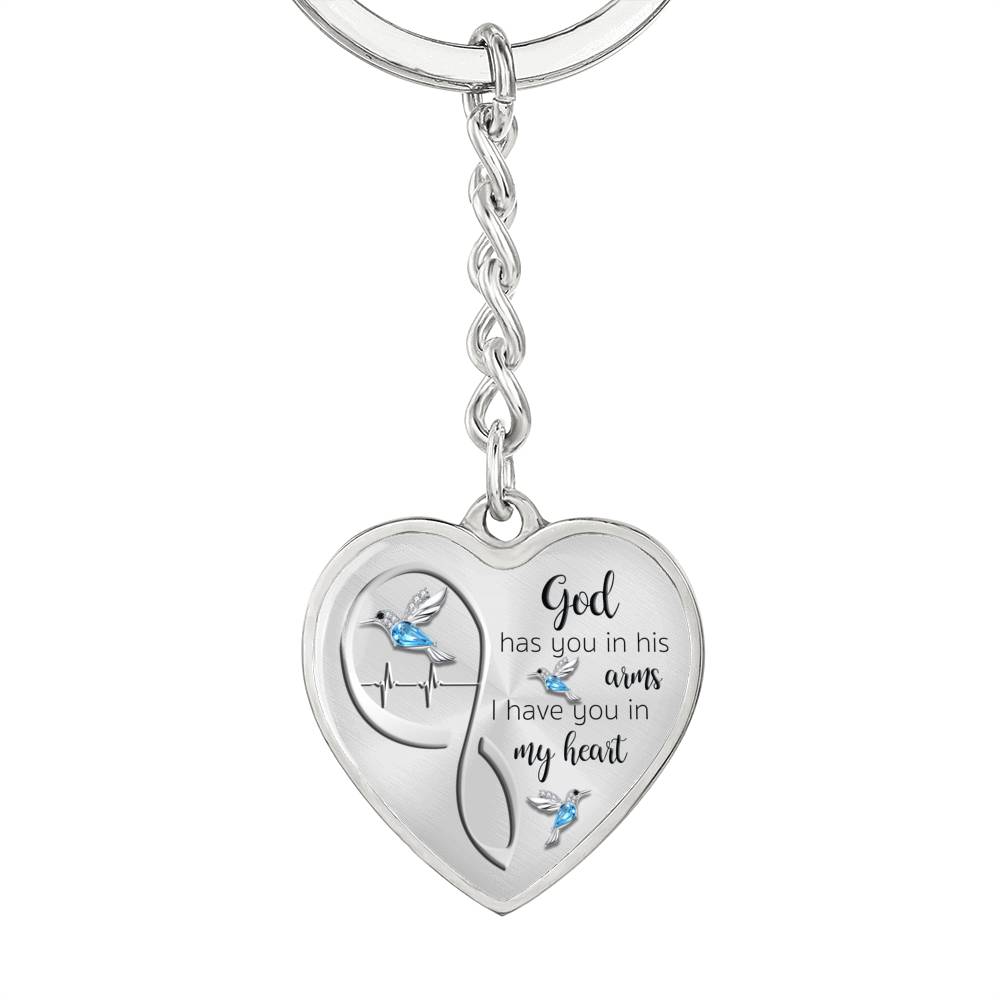 Memorial Gift, Memorial, Bereavement, Remembrance, Death Of Loved One, Christian, Forever In My Heart, Sympathy Gift, Condolence Gift, Grief Gift, God Has You In His Arms I Have You In My Heart, Memorial, Memorial Necklace, Sympathy Gift, Memorial Jewelry