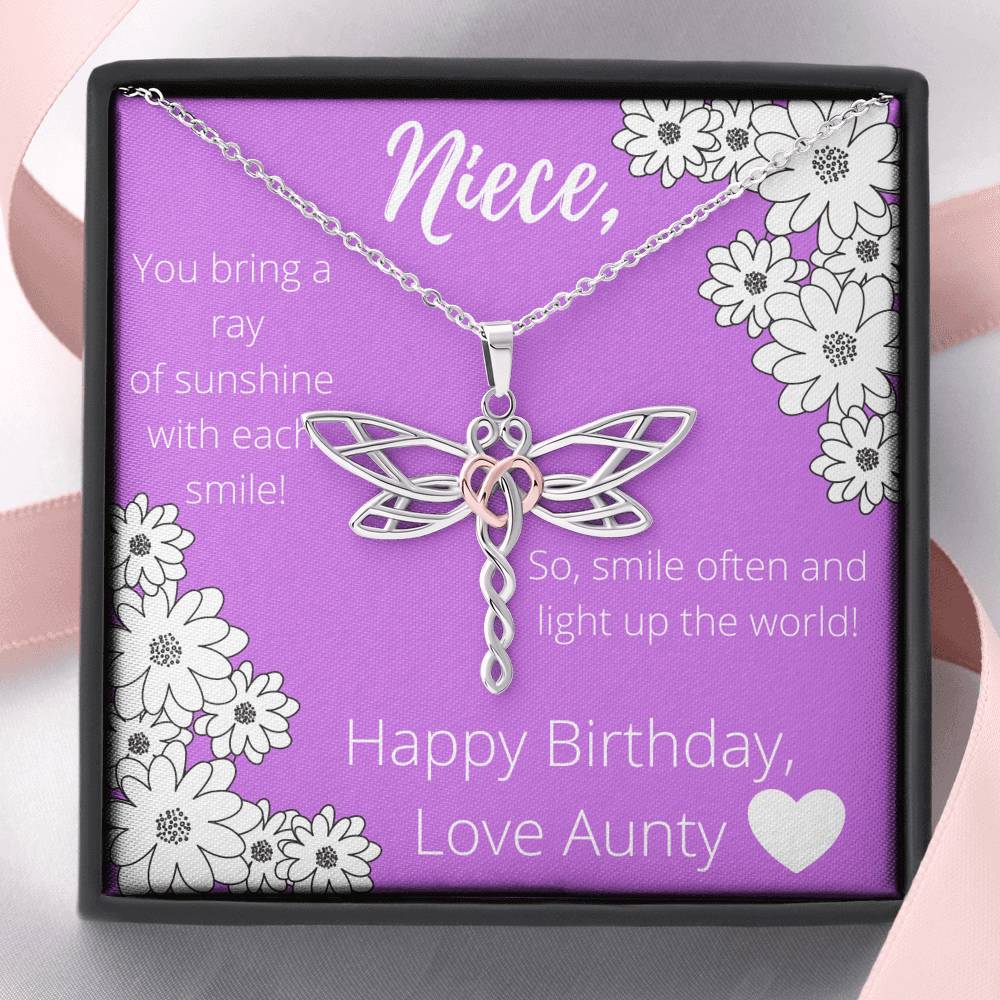 Happy Birthday Niece Dragonfly Necklace