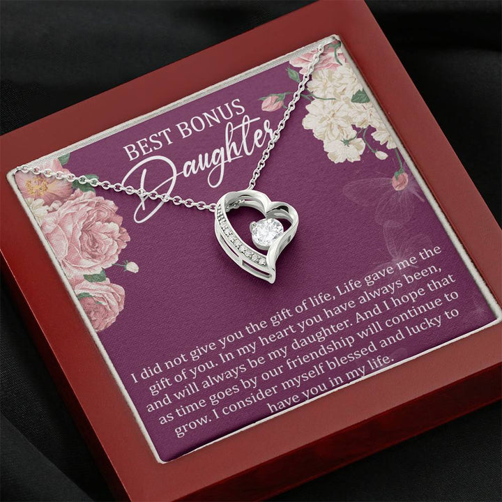 Best Bonus Daughter Forever Love Necklace Message Card Shineon 0541