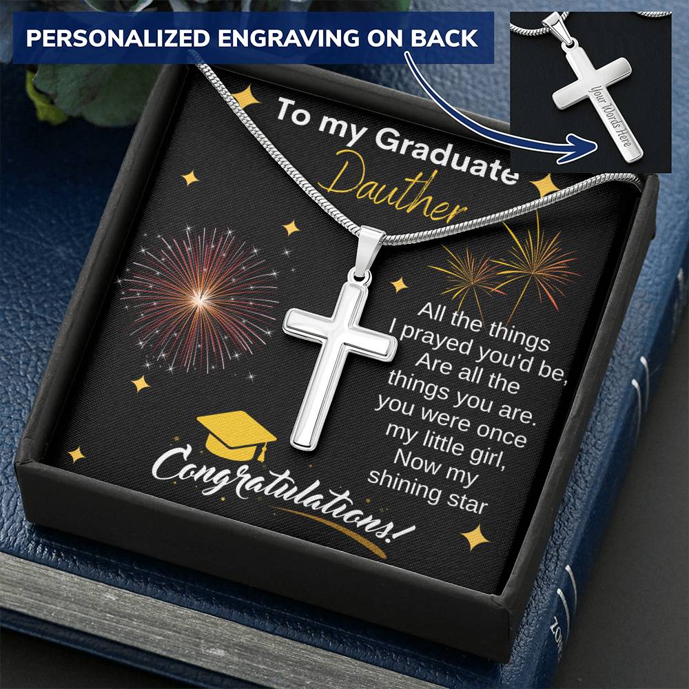 “Graduation Prayer” For daughter- Personalized Cross Necklace