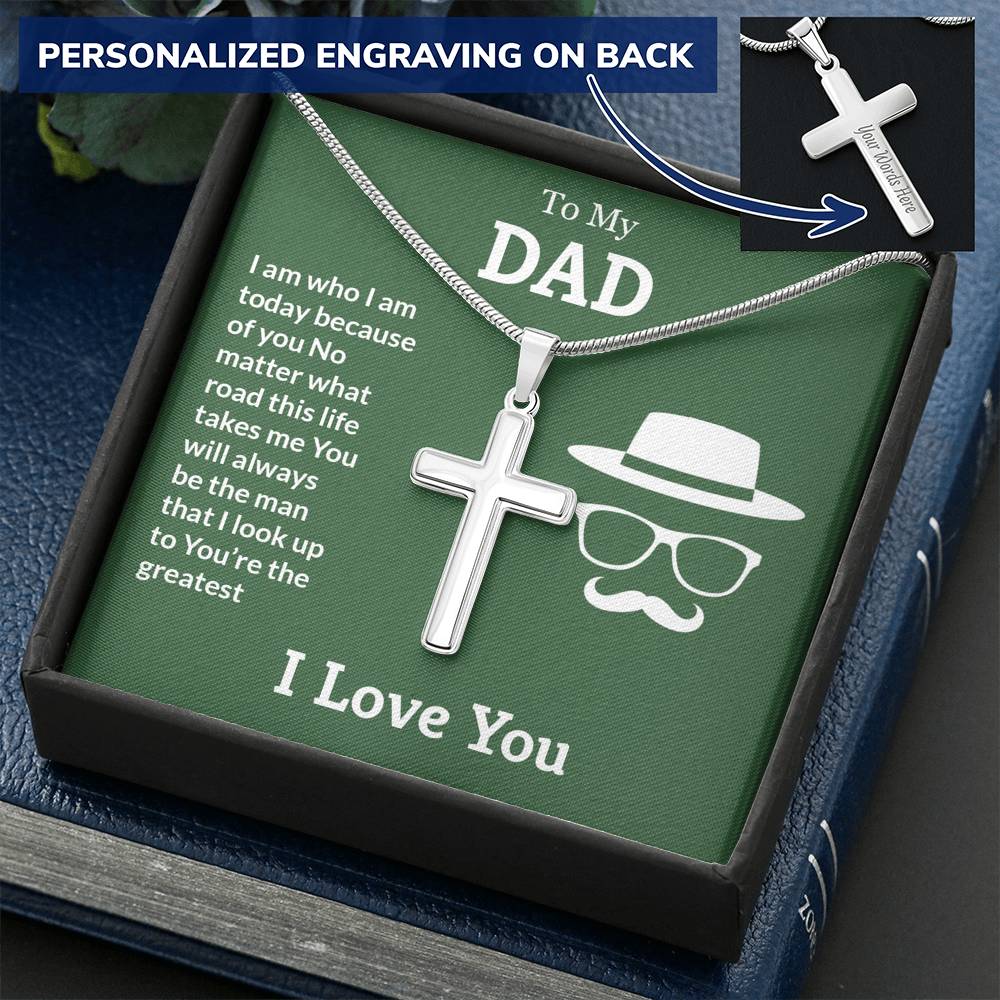 Personalized Cross Necklace Gift To My Dad, Fabulous  Gift For Dad From Daughter, Unique Fathers Day Gift, Amazing Gift from Son to Dad