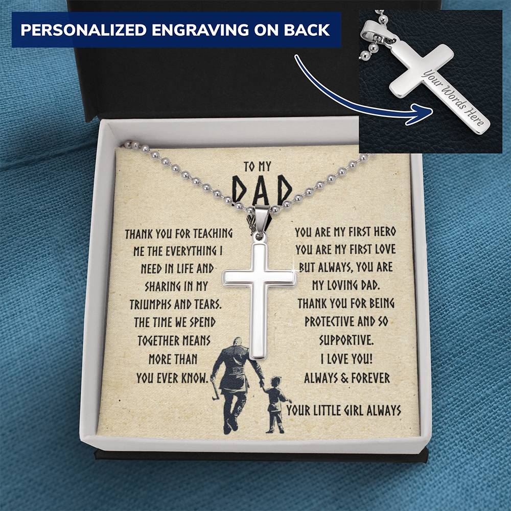 FATHER’S DAY I LOVE YOU CROSS NECKLACE