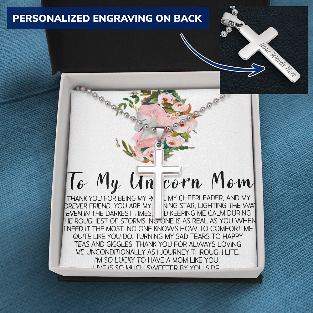 To My Unicorn Mom Mom Wedding Gift from Bride, Gift for Mom on Wedding Day, Mother of the Bride Necklace, Wedding Gift for Mom