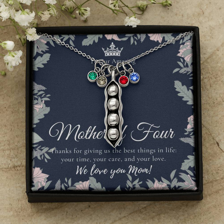 Personalized Swarovski Birthstone Peas in a Pod Gift for