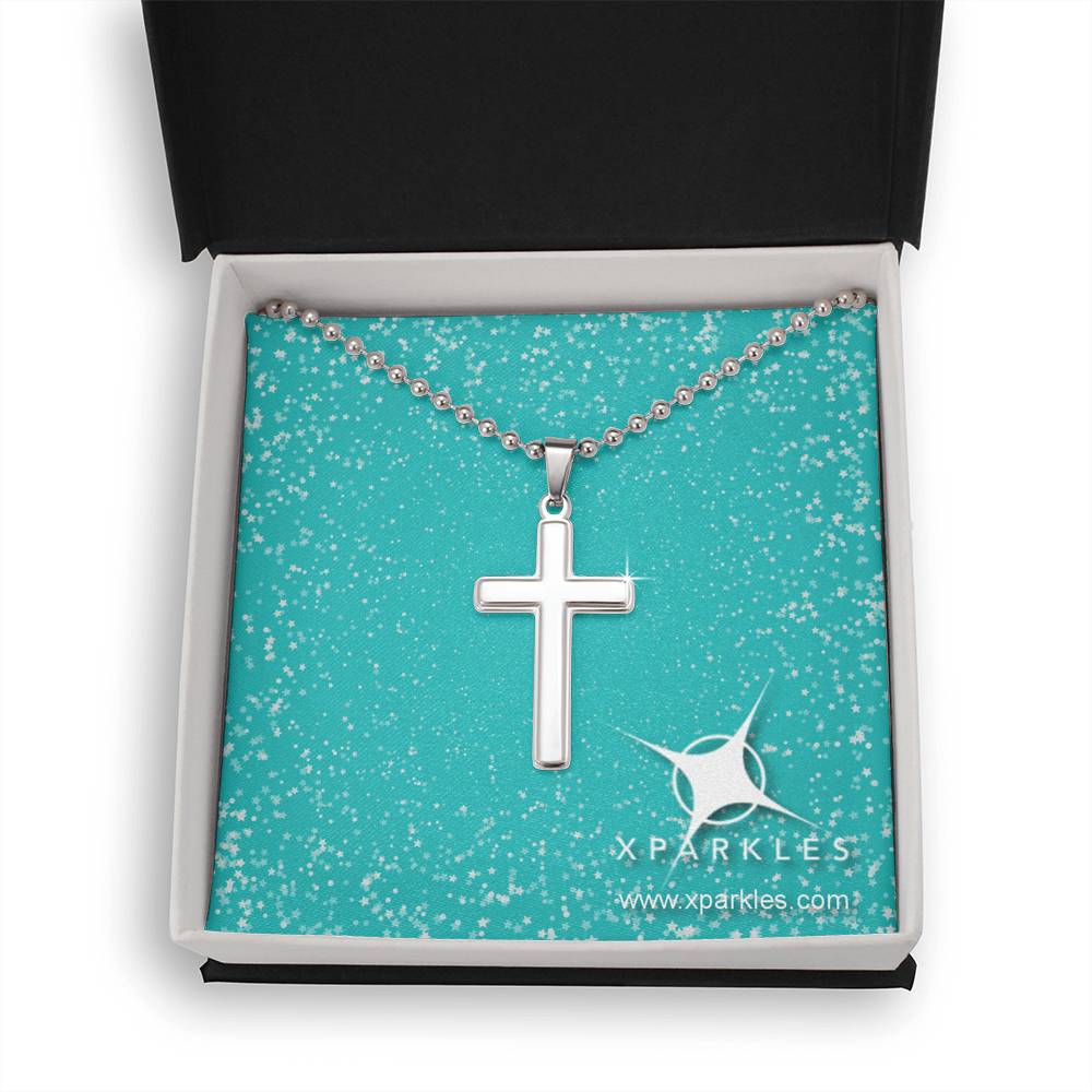 Stainless Steel Cross Necklace with Ball Chain