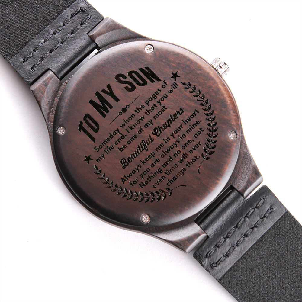 Son, Most Beautiful Chapters – Wooden Watch Gifts, To My Son Watch, Son Christmas Gift For My Son, Graduation Gift For My Son From Mom Mother Dad Father, Birthday Watch For Son From Mom, Dad, Valentine, Anniversary