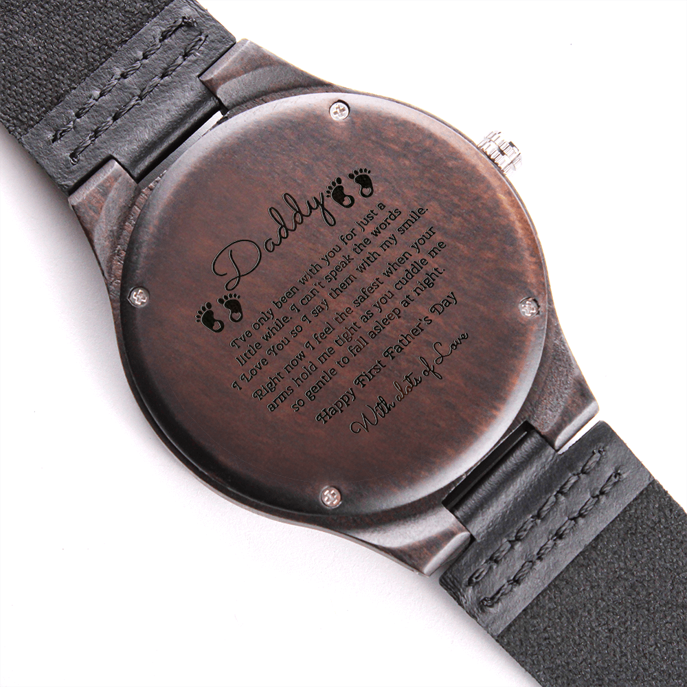 Gift For Daddy First Father’s Day Custom Engraved Custom Engraved Wooden Watch