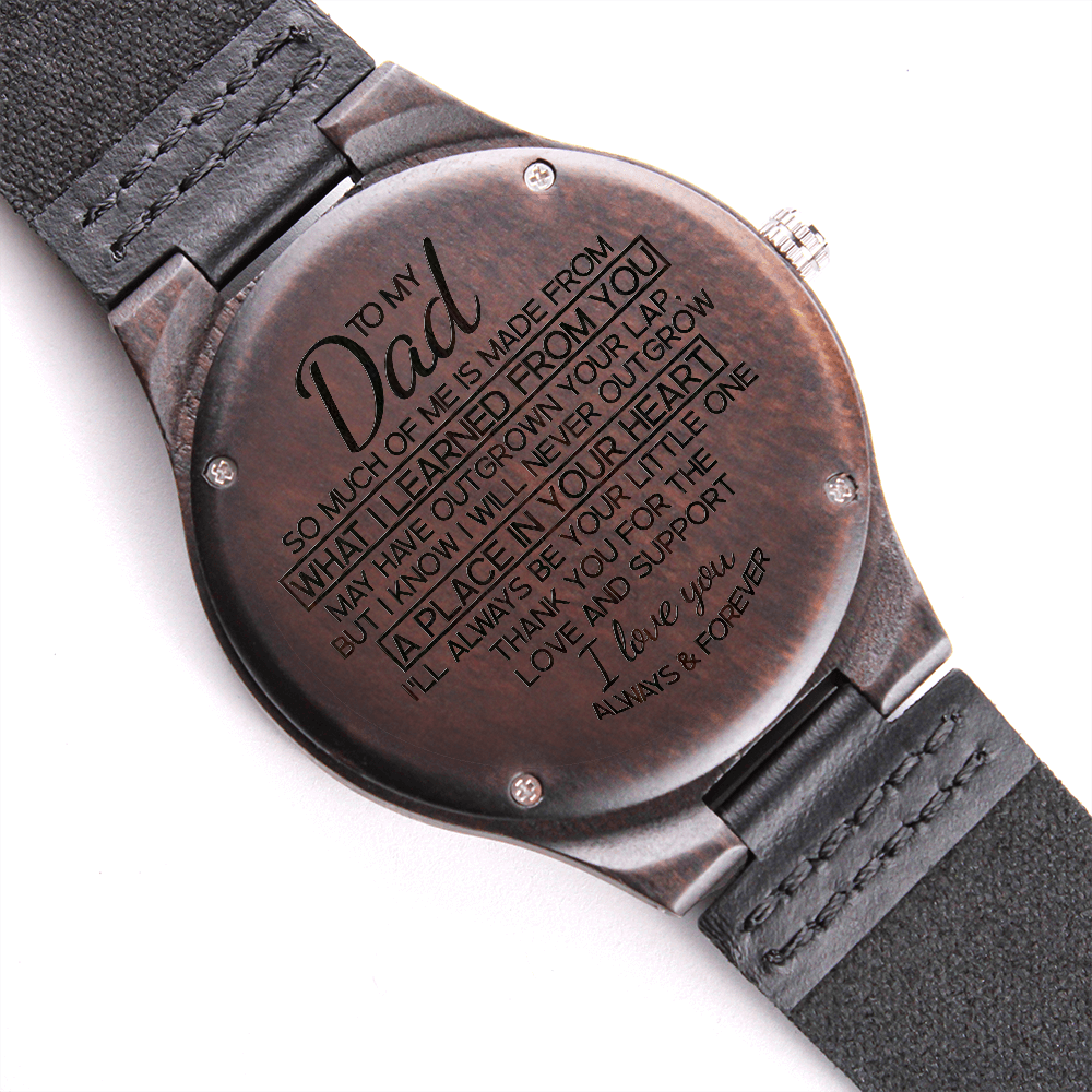 To My Dad Custom Engraved Wooden Watch, Custom Engraved Message on Wooden Watch for Dad, Father’s Day Gift for Dad, Birthday Gift Watch for Dad, Husband Gift from Wife