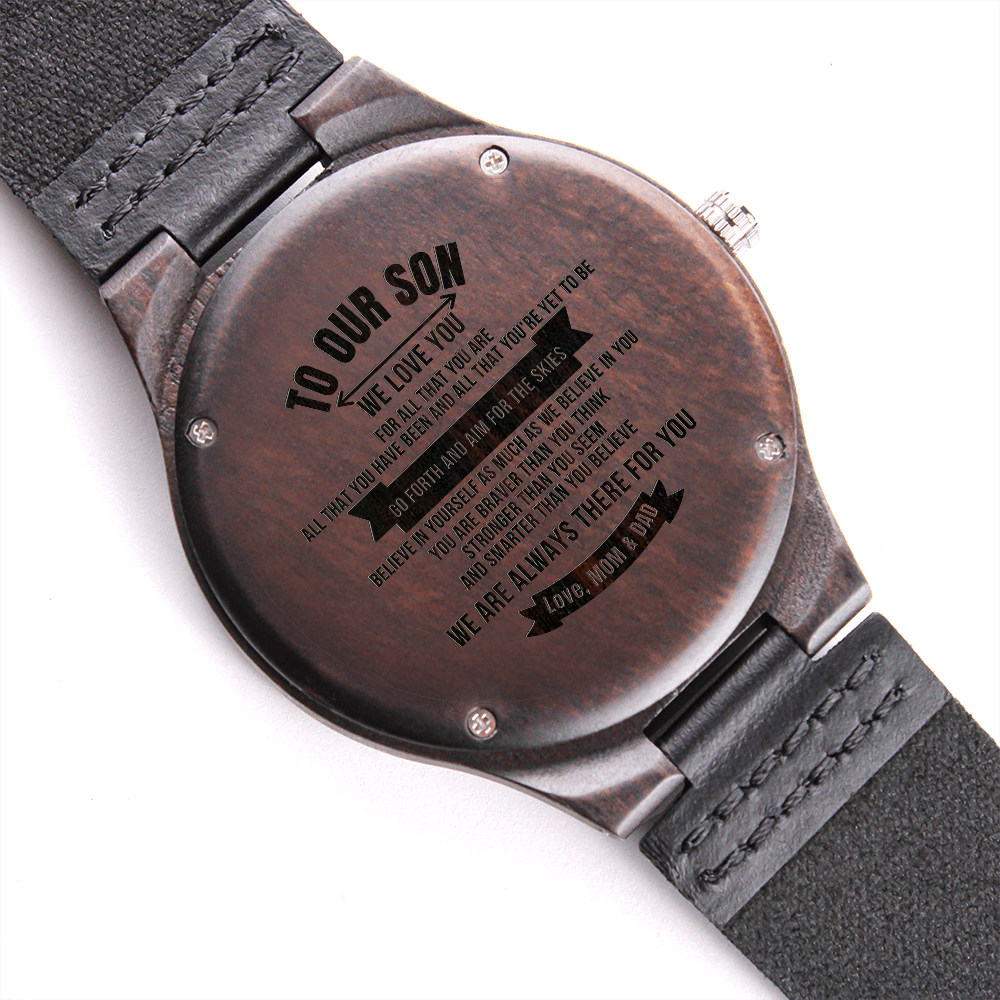 To Our Son Watch Love Mom & Dad, To Our Son Watch From Mom And Dad, Engraved Wooden Watch For Son Birthday Gift From Mom And Dad, Gift From Parents, Gift From Father And Mother, Son Gifts, Xmas, Christmas, Son Birthday