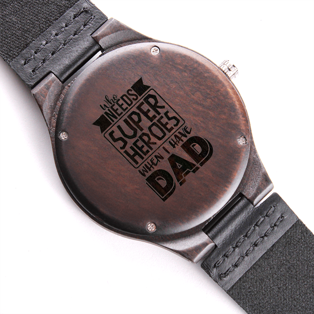 Custom Engraved Wooden Watch Gift for Dad, Father’s Day Gift for Daddy, Birthday Gift for Dad, Custom Engraved Wooden Watch for Him, Father Gift From Daughter and Son, Super Hero, Daddy Watch, New Daddy Gift, Daddy to Be Gift, Daddy Birthday Gift, Fathers Day Gifts