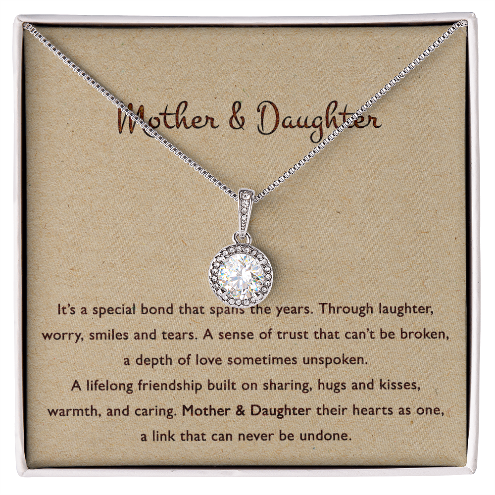 Mother & Daughter Their Hearts As One – Necklace, Gift For Daughter From Mom, Anniversary, Lovingly Mom, Grown Up Daughter, Mom Gift, Mother Jewelry, Daughter Gift, Mothers Day, Daughter Birthday Gift From Mom, Love Knot Necklace, Christmas Gift