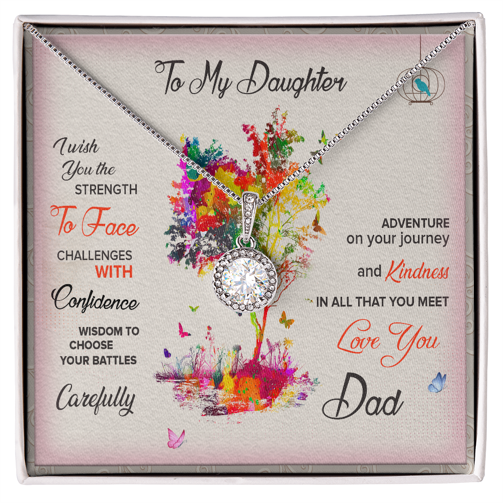 To My Daughter – Interlocking Hearts Necklace – From Dad, Gift For Daughter From Dad, Daughter Father Necklace, Daughter Gift From Dad, Grown Up Daughter, Daughter Gift Necklace, Daughter Birthday Gift, Christmas Gift For Daughter