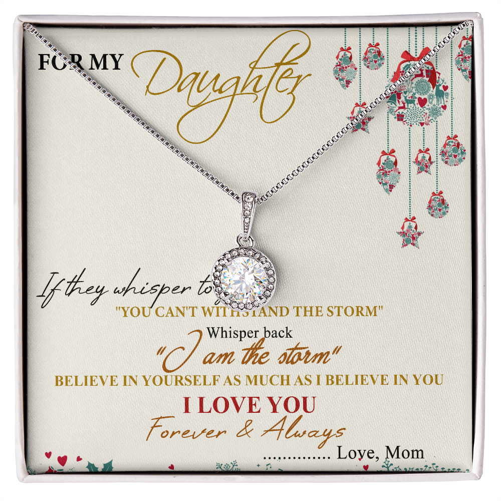 For My Daughter Forever Love Necklace Message Card, Daughter Gift From Mom, To My Daughter, Daughters Birthday, Unique, Grown Up Daughter, Gift Jewelry Necklace From Daughter, Anniversary, Daughter Mother Necklace