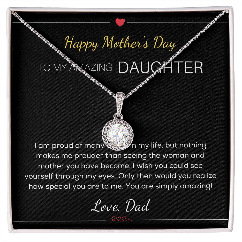 Happy Mother’s Day Gift For Daughter From Dad, Mother’s Day Necklace For Daughter, New Dad Necklace, Daughter Gift For Happy Mother’s Day, New Dad Necklace, Happy Mother’s Day Gift, Heart Necklace For New Dad, Daughter Necklace For New Dad