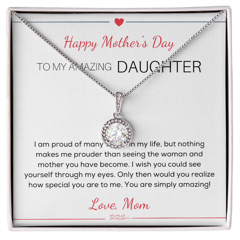 Happy Mother’s Day Gift For Daughter From Mom, Heart Necklace For New Mom, Daughter Necklace For New Mom, New Mom Gift, New Mom Necklace, Daughter Gift For Happy Mother’s Day, New Mom Necklace, Happy Mother’s Day Gift
