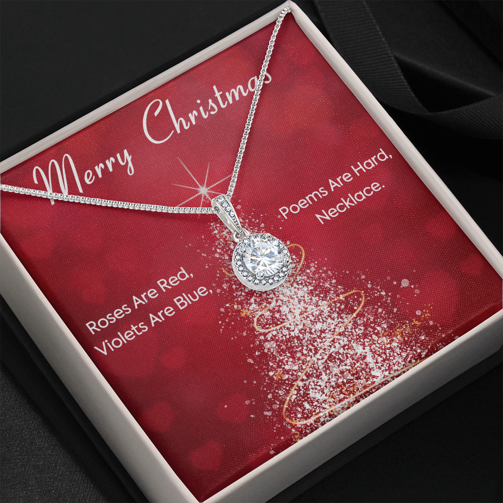 Roses Are Red, Violets Are Blue Poems Are Heard Necklace. Christmas Gift, Xmas Necklace Gift
