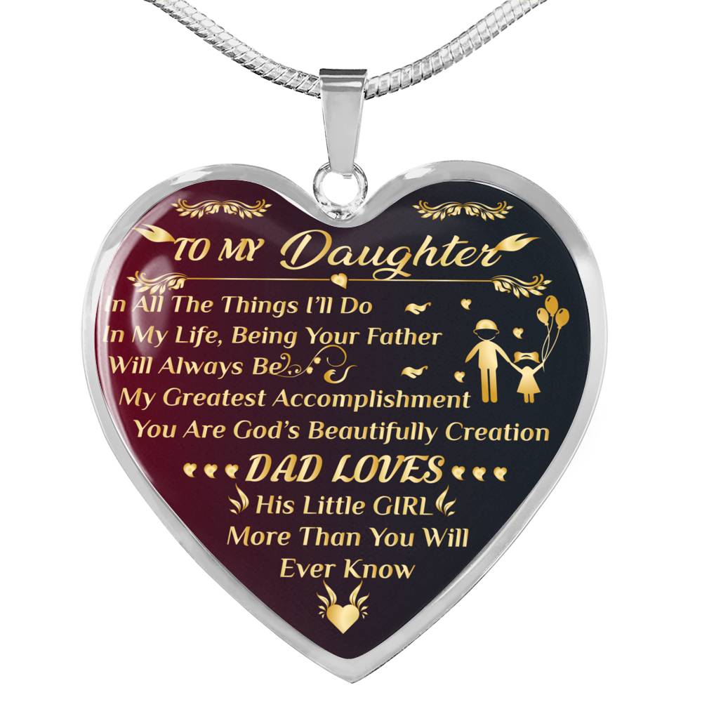 Daddy Daughter Necklace from Dad I Love You Quote Heart Gold Necklace ...