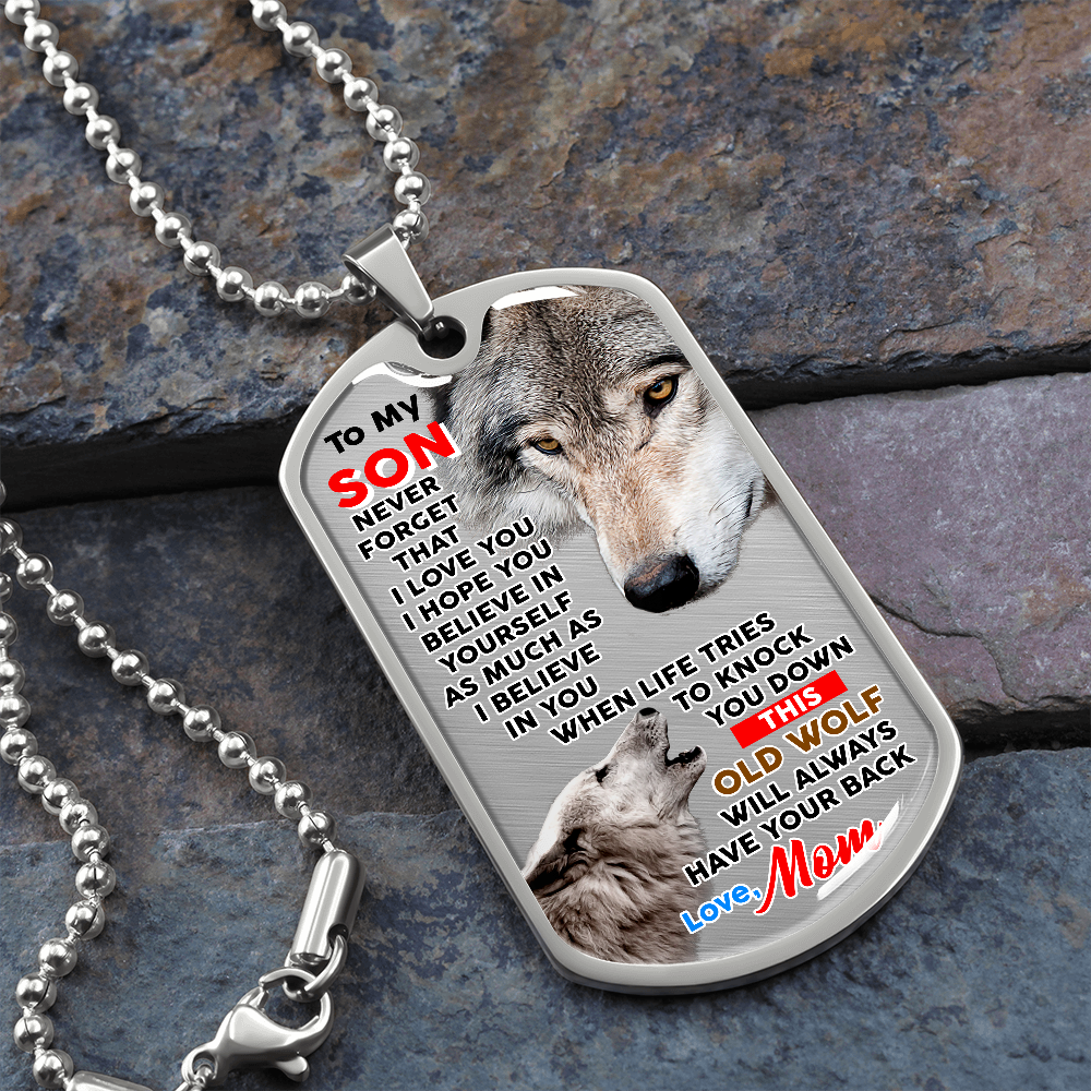 To My Son, Always Remember, Love Mom- Dog Tag Necklace, Gifts For Son From Mom, Birthday Gift For Son, Jewelry Gift For Son, Son Christmas Gift, Mother Son Necklace, Graduation Gift For Son From Mom, Personalized Necklace For Son