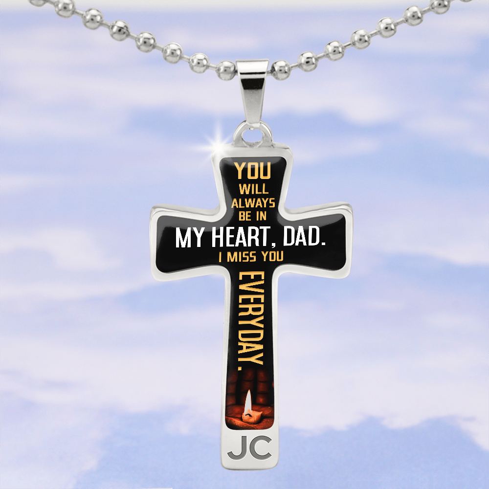 To My Father 💓🎁| Personalized Graphic Cross Necklace with Chain | You Save: $30.00 | Free Shipping (ALMOST SOLD OUT)
