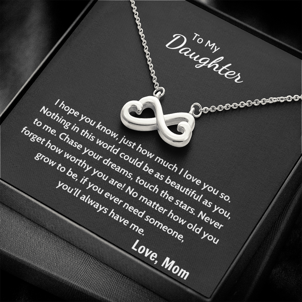 Infinity Heart Necklace for Daughter, Birthday Gift For Daughter Christmas Gift, Graduation Gifts, Bonus Daughter