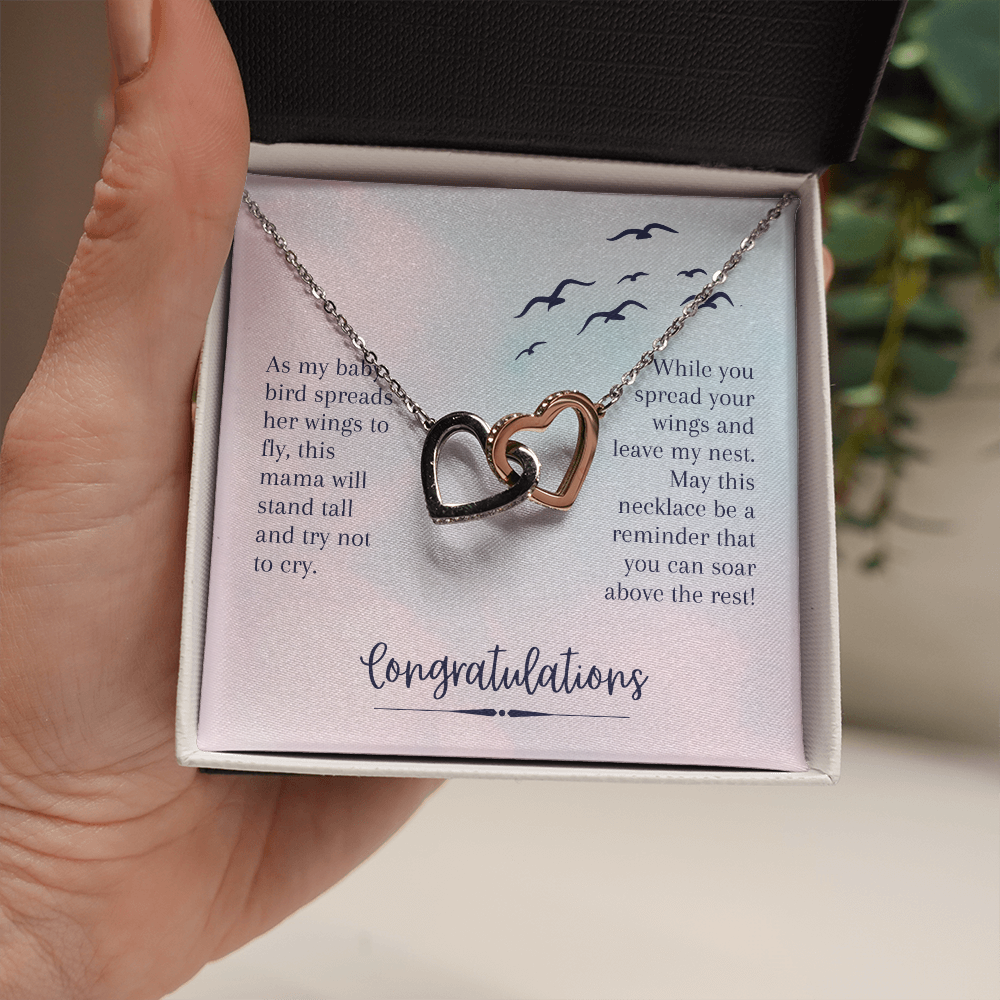 To My Daughter (From Mom) Interlocking Hearts Necklace, Mother to Daughter Gift, Birthday Gift To Daughter From Mom, Daughter Necklace